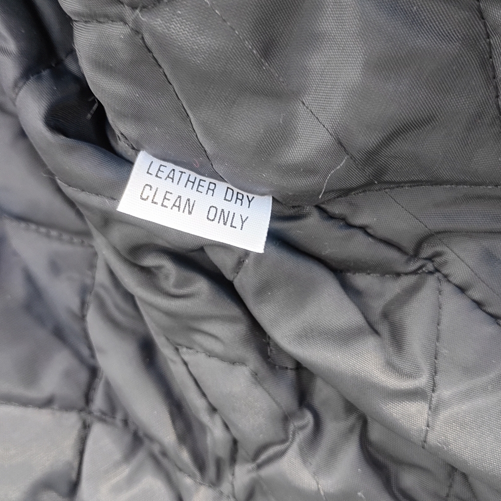 Steer Brand Black Leather Moto Jacket Belted Zip Front Size 14 USA - Picture 15 of 15